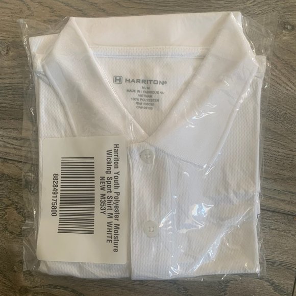 NWT HARRITON DOUBLE MESH SPORT SHIRT WHITE SMALL & MEDIUM - Picture 6 of 9